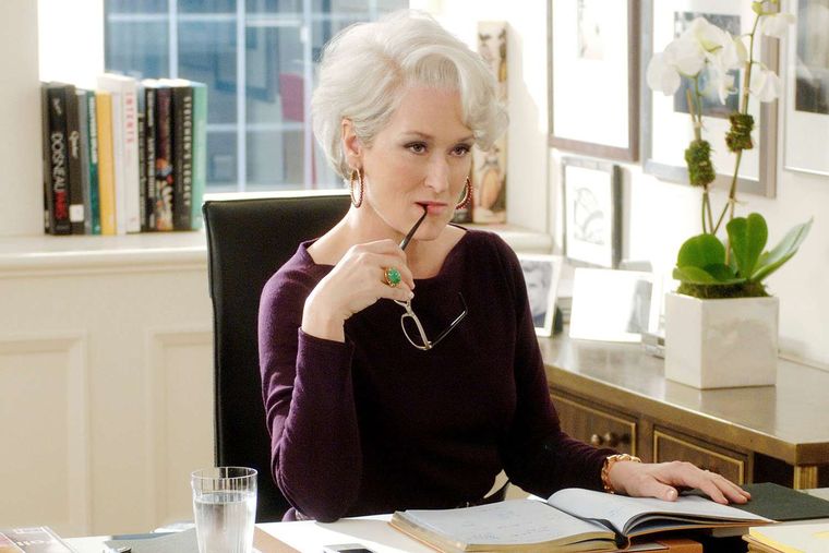 Meryl Streep como la reina de hielo, Miranda Priestly.