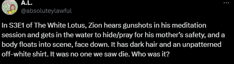 Varios fanáticos se preguntan de quién era el cadáver que aparece en el primer episodio Varios fanáticos se preguntan de quién era el cadáver que aparece en el primer episodio