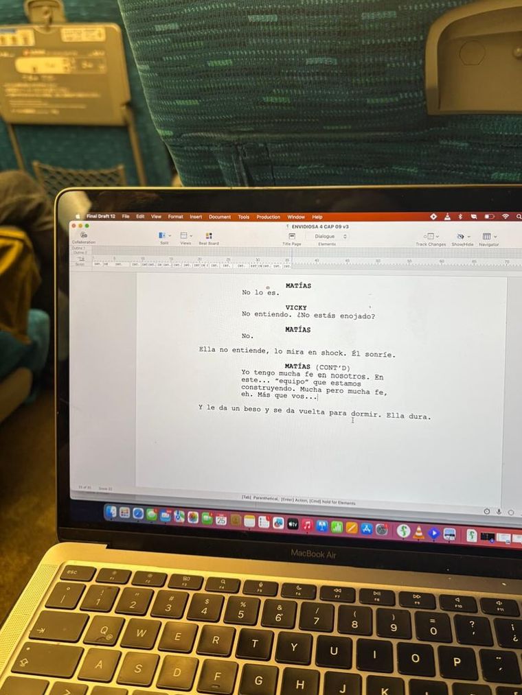 La imagen que compartió Carolina Aguirre sobre el guion de la cuarta temporada. La imagen que compartió Carolina Aguirre sobre el guion de la cuarta temporada. 