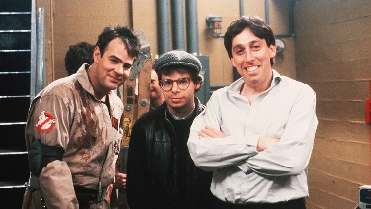 Ivan en el set de Ghostbusters junto a Dan Aykroyd y Rick Moranis