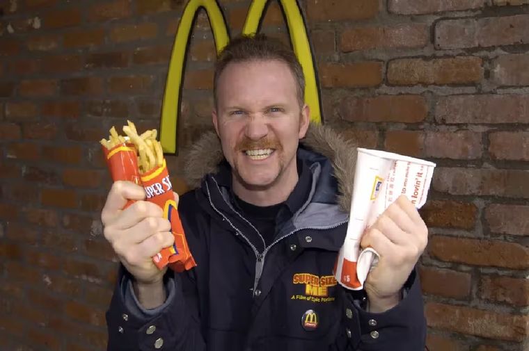 Morgan Spurlock durante la grabación de Super Size Me