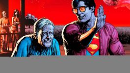 Superman junto a su Pa, Jonathan Kent