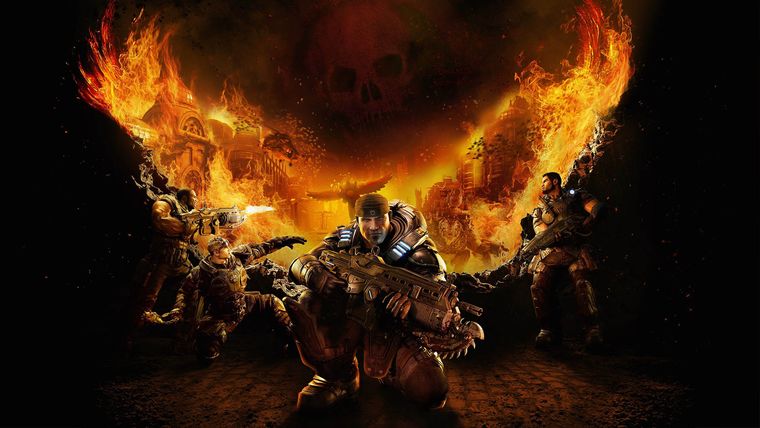 Marcus Fénix y su equipo en Gears of War.