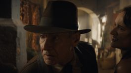 Indiana Jones (Harrison Ford) and Helena (Phoebe Waller-Bridge) in Lucasfilms INDIANA JONES AND THE DIAL OF DESTINY