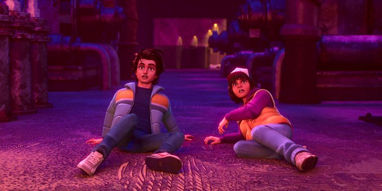 Steve Harington y Dustin Henderson en la primera temporada de Stranger Things: Relatos del 85.