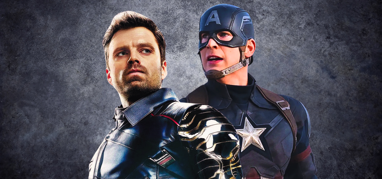 Chris Evans como Steve Rogers y Sebastian Stan como Bucky Barnes.