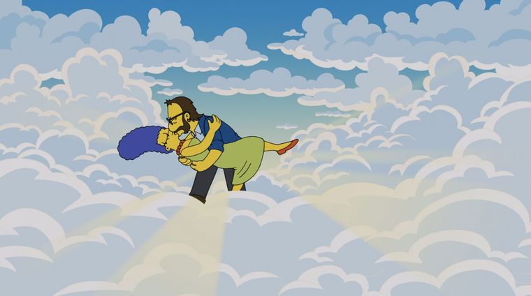 También se muestra que en el cielo Marge comienza una relación con Ringo Starr, baterista de The Beatles. También se muestra que en el cielo Marge comienza una relación con Ringo Starr, baterista de The Beatles.