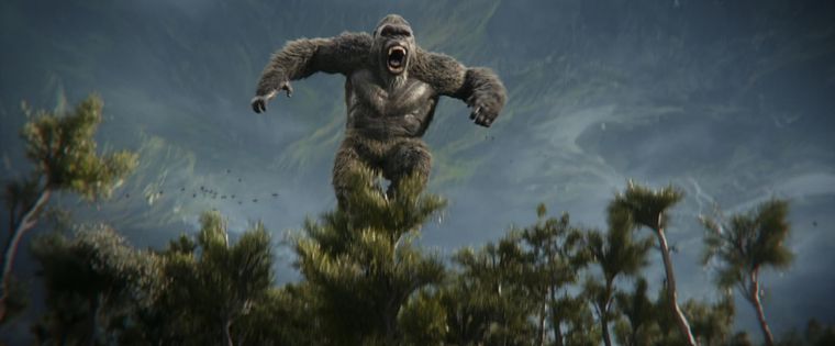 Kong en plena acción en la Tierra Hueca