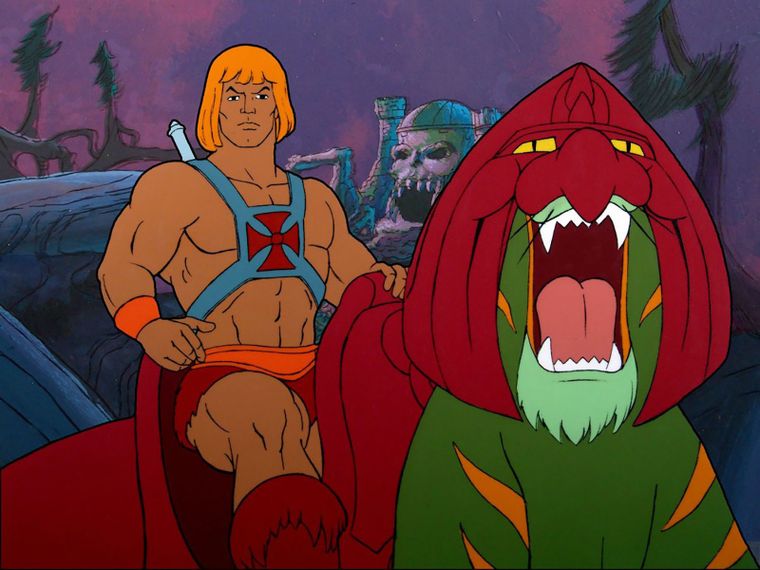 He-Man y Battle Cat en la serie original de los 80. He-Man y Battle Cat en la serie original de los 80.