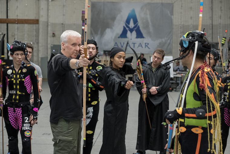 James Cameron en el rodaje de Avatar: Fire and Ash.