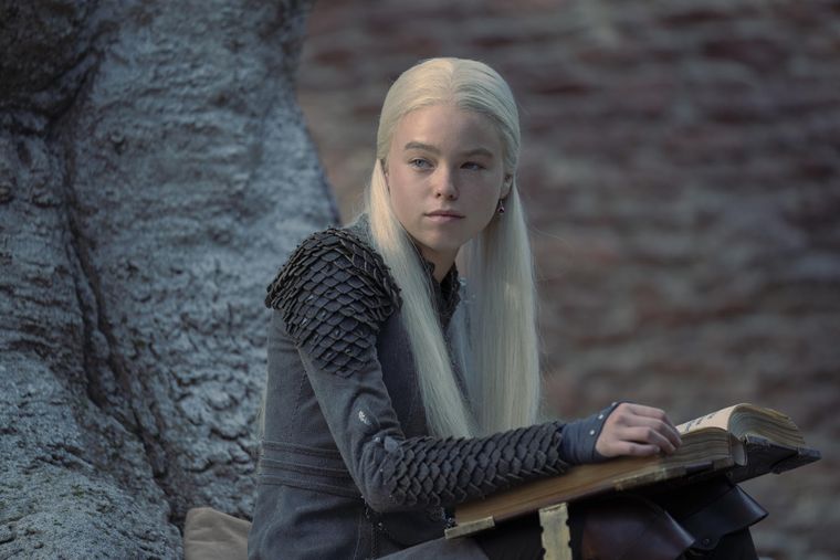 Milly Alcock como Rhaenyra Targaryen en la primera temporada de House of the Dragon.