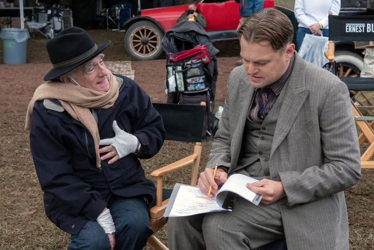 Leonardo DiCaprio y Martin Scorsese en el rodaje de Killers of the Flower Moon