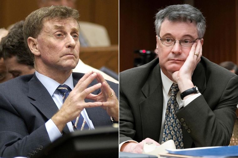 El verdadero Michael Peterson junto con Colin Firth, el actor que lo interpreta