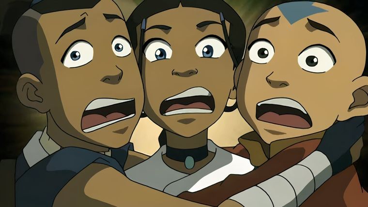 El Avatar Aang y sus amigos en el primer visatzo (no oficial) de The Legend of Aang: The Last Airbender.