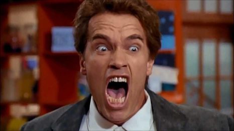 Arnold Schwarzenegger lidiando con algo más peligroso que el Depredador...un jardín de niños.