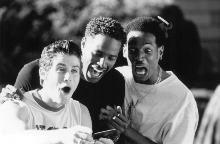 Bobby (Jon Abrahams), Ray (Shawn Wayans) y Shorty (Marlon Wayans) en el rodaje de la primera película. Bobby (Jon Abrahams), Ray (Shawn Wayans) y Shorty (Marlon Wayans) en el rodaje de la primera película.