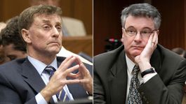 El verdadero Michael Peterson junto con Colin Firth, el actor que lo interpreta