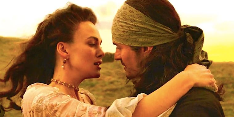 Orlando Bloom y Keira Knightley en Piratas del Caribe. Orlando Bloom y Keira Knightley en Piratas del Caribe.