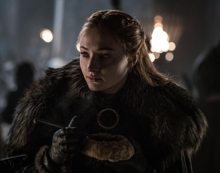 Sophie Turner como Sansa Stark en la última temporada de Game of Thrones