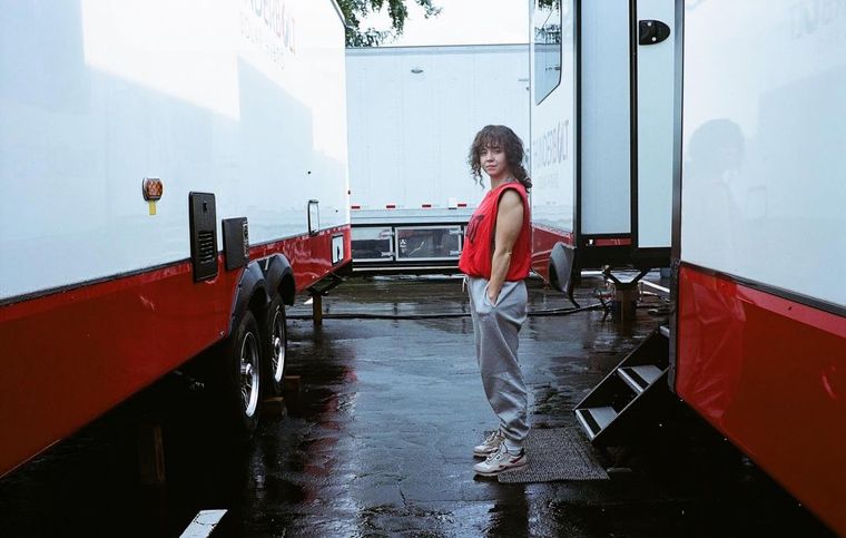 Sydney Sweeney en el detrás de escena de Christy. Sydney Sweeney en el detrás de escena de Christy.