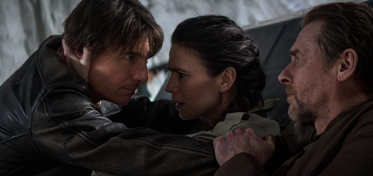 Tom Cruise, Hayley Atwell y Simon Pegg en Misión Imposible: Sentencia final Tom Cruise, Hayley Atwell y Simon Pegg en Misión Imposible: Sentencia final 