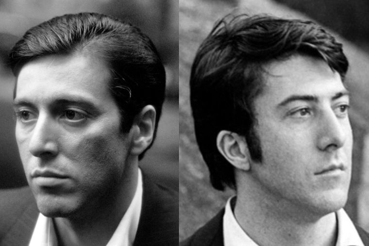 Los jóvenes Dustin Hoffman y Al Pacino, años donde compitieron por lo mejores papeles de Hollywood