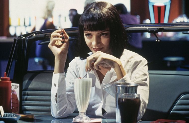 Uma Thurman interpretó a la icónica Mia Wallace en Pulp Fiction.