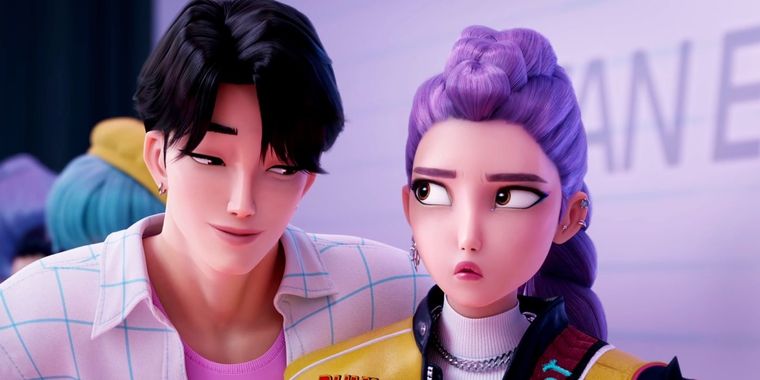 Jinu y Rumi, la pareja que se robó el corazón de los fans de Las Guerreras K-Pop. Jinu y Rumi, la pareja que se robó el corazón de los fans de Las Guerreras K-Pop.