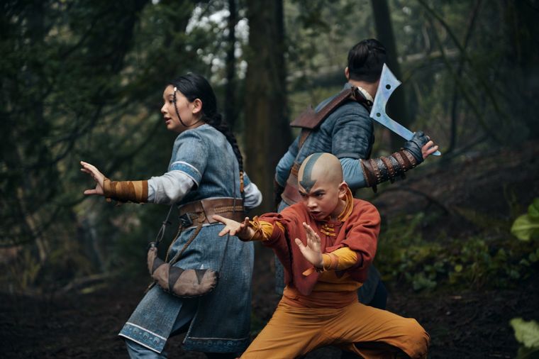 Katara, Sokka y Aang en Avatar: La Leyenda de Aang. Katara, Sokka y Aang en Avatar: La Leyenda de Aang.