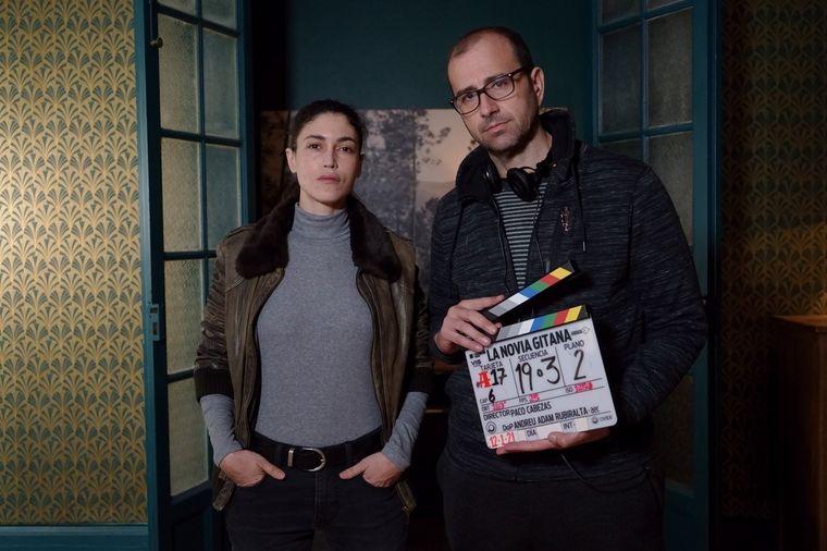 Nerea Barros y Paco Cabezas en el comienzo del rodaje.