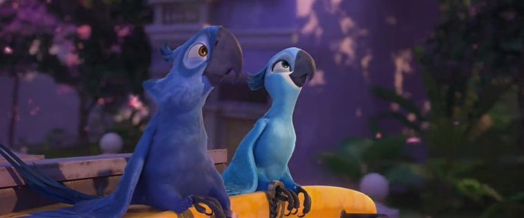 Jewel y Blue, los protagonistas del film animado Rio.