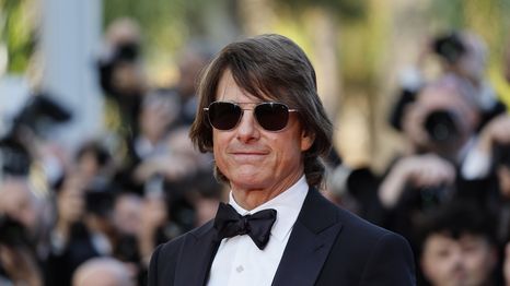 Tom Cruise en el Festival de Cannes antes de la presentación de Misión Imposible: Sentencia Final.