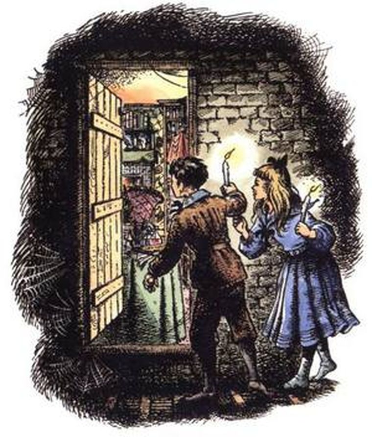 Ilustración del libro de El sobrino de mago de C. S. Lewis. Ilustración del libro de El sobrino de mago de C. S. Lewis.