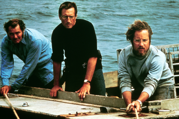 Robert Shaw, Roy Scheider y Richard Dreyfuss en Tiburón. Robert Shaw, Roy Scheider y Richard Dreyfuss en Tiburón. 