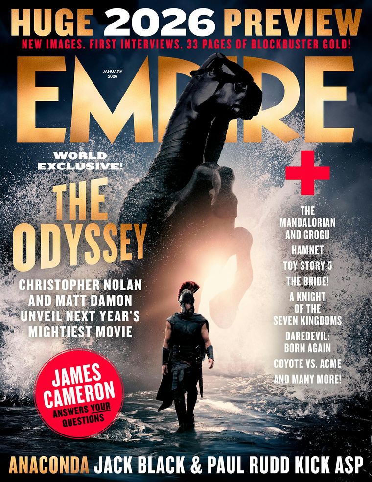 Matt Damon y el Caballo de Troya en la portada de Empire para el número dedicado a La Odisea. Matt Damon y el Caballo de Troya en la portada de Empire para el número dedicado a La Odisea.