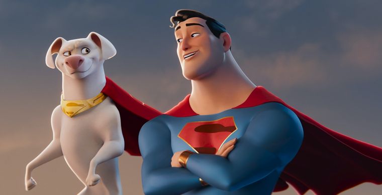 Krypto y Superman en la película animada DC League of Super-Pets