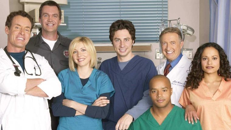 Los especialistas del Hospital Sacred Heart, los protagonistas de Scrubs. Los especialistas del Hospital Sacred Heart, los protagonistas de Scrubs.