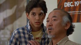 Ralph Macchio y Pat Morita en Karate Kid