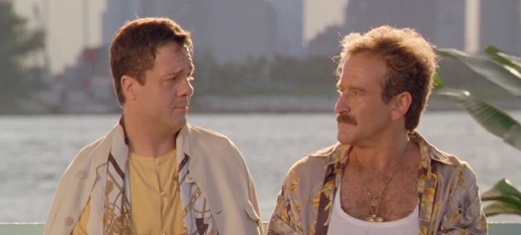 Robin Williams y Nathan Lane en La jaula de los pájaros