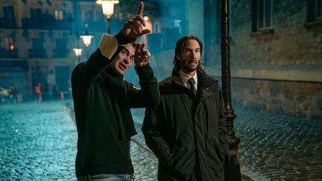 Chad y Keanu en el rodaje de la escena más frenética de John Wick 4